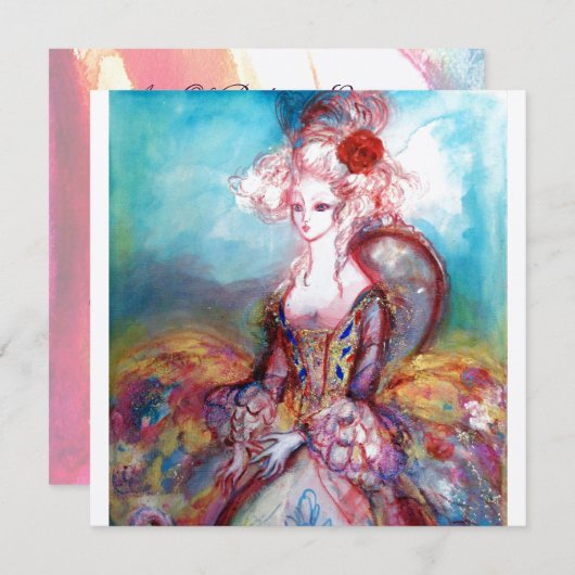 マダム・ポンパドール シルバー・メタリック 招待状 (正面/裏面)