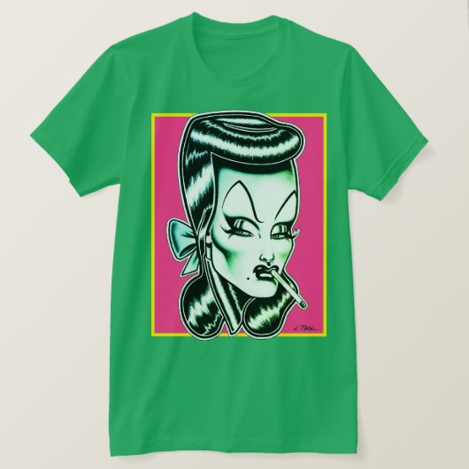マダム・マーズ™/コズミック・カラーズ/グリーン Tシャツ (デザイン正面)