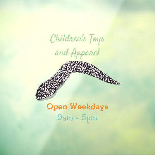 マダラのウナギの漫画イラストレーション ウィンドウサイン (シート3)