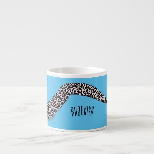 マダラのウナギの漫画イラストレーション エスプレッソカップ (正面)