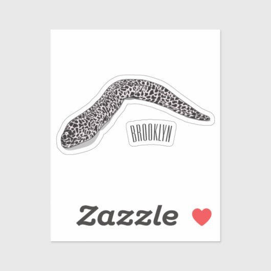 マダラのウナギの漫画イラストレーション シール (シート)