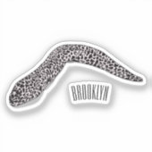 マダラのウナギの漫画イラストレーション シール (正面)