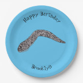 マダラのウナギの漫画イラストレーション ペーパープレート (正面)