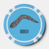 マダラのウナギの漫画イラストレーション ポーカーチップ (裏面)