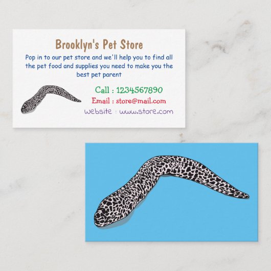 マダラのウナギの漫画イラストレーション 名刺 (正面/裏面)