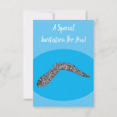 マダラのウナギの漫画イラストレーション 招待状 (裏面)