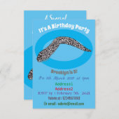 マダラのウナギの漫画イラストレーション 招待状 (正面/裏面)