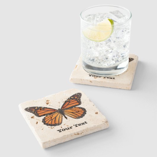 マダラチョウのカスタムな石造りのコースター ストーンコースター (横)