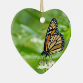 マダラチョウのハート形のオーナメントの写真 セラミックオーナメント (右)