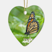 マダラチョウのハート形のオーナメントの写真 セラミックオーナメント (左)