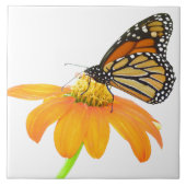 マダラチョウのヒマワリの花の野性生物の花柄 タイル (正面)