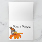 マダラチョウのヒマワリの花動物の花柄 カード (内部)