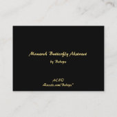 マダラチョウの抽象芸術ATC 名刺 (裏面)