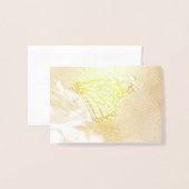 マダラチョウを食べ物を与えること 箔カード (封筒付き正面)