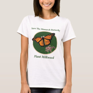 マダラチョウ-植物のMilkweed --を救って下さい Tシャツ