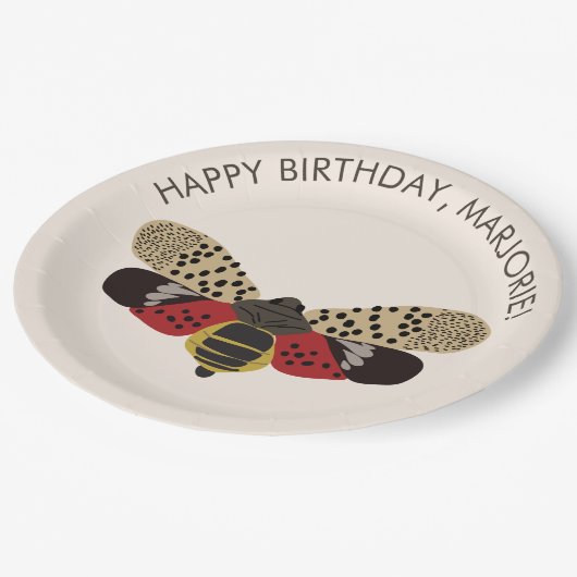 マダラナカのバグパーソナライズされたパーティー ペーパープレート (アングル)
