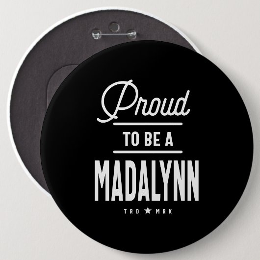 マダリンパーソナライズされたネーム誕生日ギフト 缶バッジ (正面&裏面)