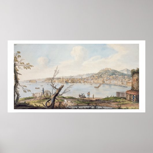 マダレーナBr近くの海岸からナポリ湾 ポスター (正面)