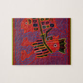 マチェットで魚を釣る鶏 ジグソーパズル (横)