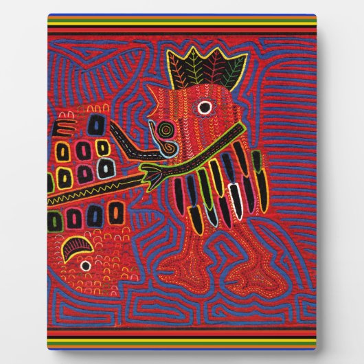 マチェットで魚を釣る鶏 フォトプラーク (正面)