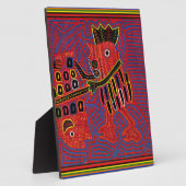 マチェットで魚を釣る鶏 フォトプラーク (側面)