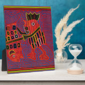 マチェットで魚を釣る鶏 フォトプラーク (側面)