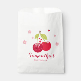 マチェリーさくらんぼピンクコケットガールベビーシャワー フェイバーバッグ