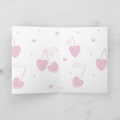 マチェリーロマフランスのンスレッドさくらんぼピンクハート カード (内部)