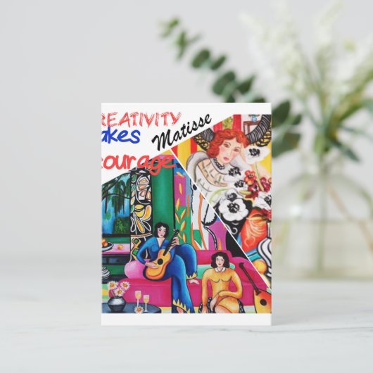 マチスのコラー絵画ジュの創造 ポストカード (スタンド正面)