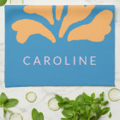 マチスインスパイア抽象芸術図形(青パーソナライズされた) キッチンタオル (折り畳み)