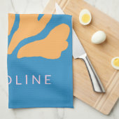 マチスインスパイア抽象芸術図形(青パーソナライズされた) キッチンタオル (四つ折り)