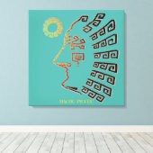 マチスタイリッシュュ_ピチュスケッチオンティール（緑がかった色） キャンバスプリント (インサイチュ (ウッドフロア))