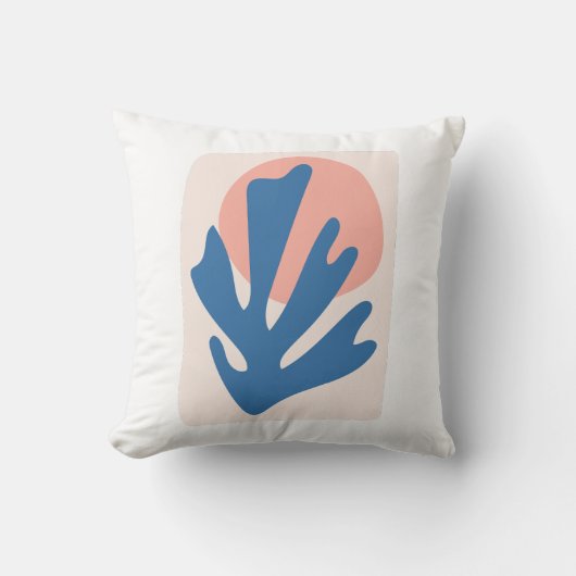 マチスブインスパイアルールと赤面ピンクリーフ切り出し クッション (正面)