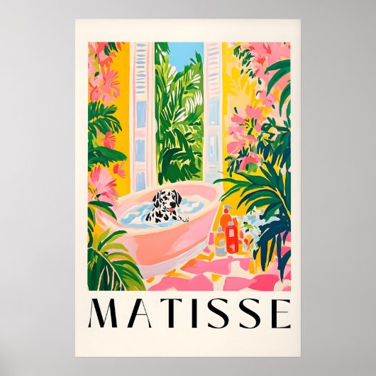 マチス風呂ダルメシアン アートプリント ポスター (正面)