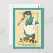 マチネー・ガール　バースデー・アート・デコ ポストカード (正面/裏面)