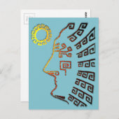 マチュピチクスコペルーオンライトブルー ポストカード (正面/裏面)