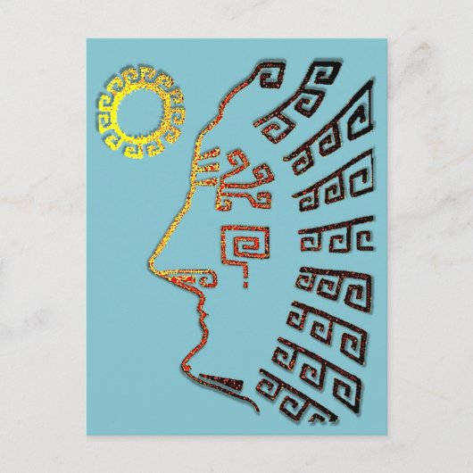 マチュピチクスコペルーオンライトブルー ポストカード (正面)