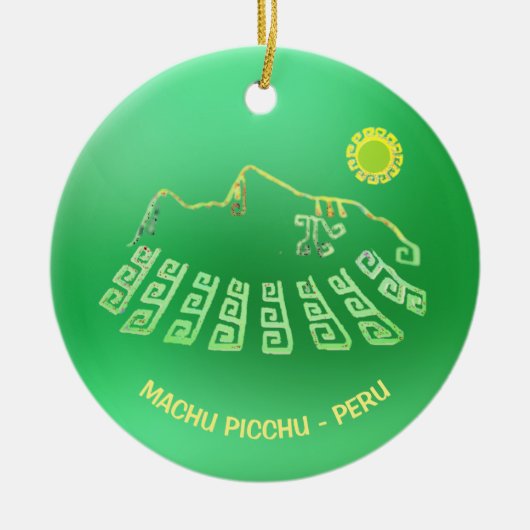 マチュピチクスコペルー セラミックオーナメント (正面)