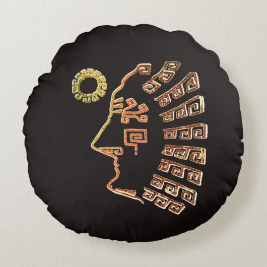 マチュピチシルエットスケッチ ラウンドクッション (正面)