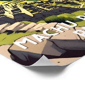 マチュピチペルーのヴィンテージ旅行ピークラテン語アルパカ ポスター (角)