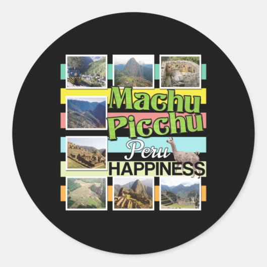 マチュピチペルーの幸せ ラウンドシール (正面)