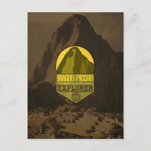 マチュピチペルー探検家の旅行はがき ポストカード (正面)