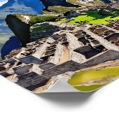 マチュピチペルー水彩画 ポスター (角)