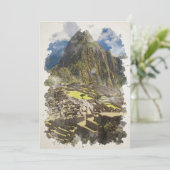 マチュピチペルー水彩画 招待状 (スタンド正面)