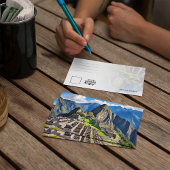 マチュピチペルー水彩画 招待状