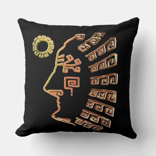 マチュピチモダンュスケッチオンブラック クッション (正面)