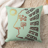 マチュピチモダンュスケッチオンライムグリーン クッション (ブランケット)