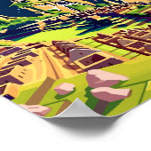 マチュピチュペルーのヴィンテージ旅行イラストレーション ポスター (角)