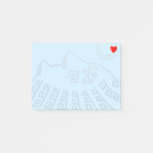 マチュピチュ山のシルエット ポストイット (正面)