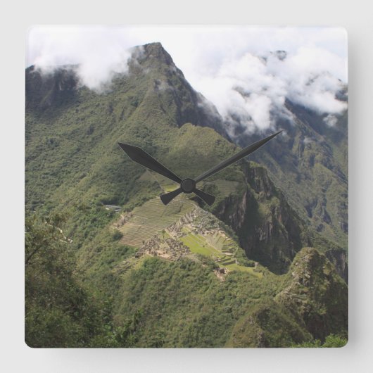 マチュピチュ鳥瞰時計 スクエア壁時計 (正面)